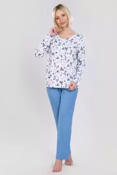Пижама вискозная Плисанс (голубая) рр