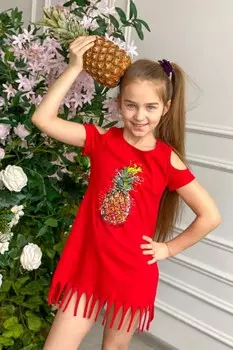 Платье детское Ананас (красное) рр