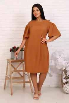 Платье креповое Дикси (коричневое)