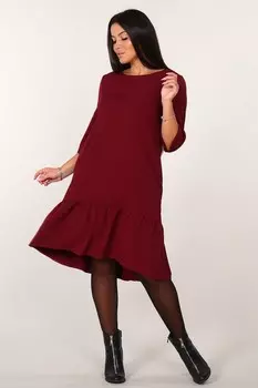 Платье креповое Мирославна (бордовое)