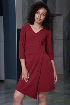 Платье креповое Владлена (бордовое)