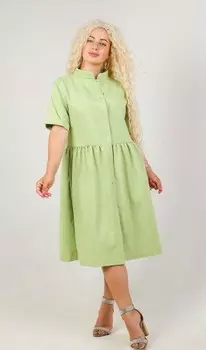 Платье льняное Анна (салатовое)