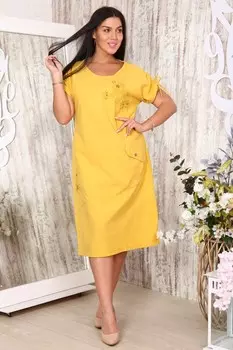Платье льняное Аннемари (горчичное)