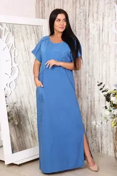 Платье льняное Арета (индиго)