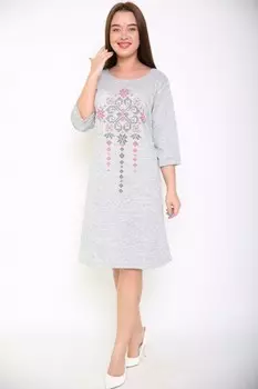 Платье трикотажное Снежинка (серое)