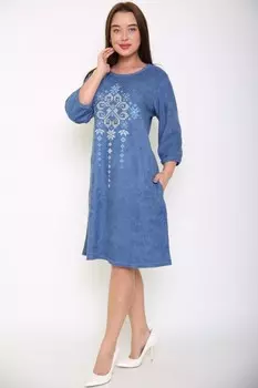 Туника махровая Снежинка (синяя)