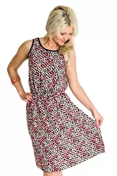 Платье штапельное Алеида (серо-розовое)