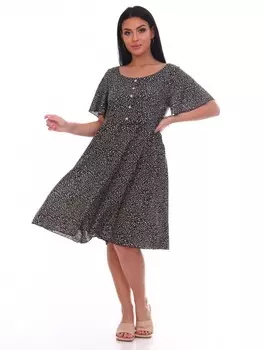 Платье штапельное Анифа (темно-синее)