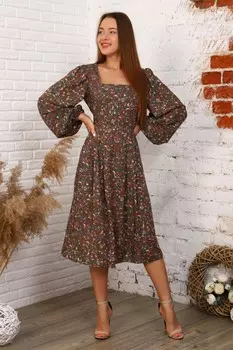 Платье штапельное Аннмари (хаки)