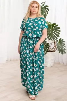 Платье штапельное Даниэла (изумрудное)