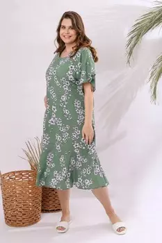 Платье штапельное Фаворитка (зеленое)