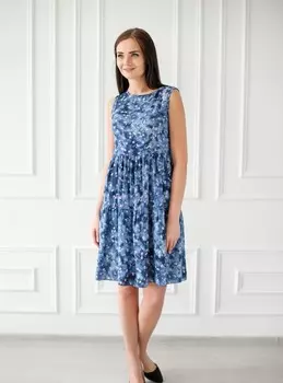 Платье штапельное Элиза (синее)