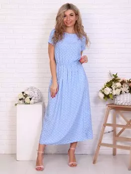 Платье штапельное Йена (голубое)