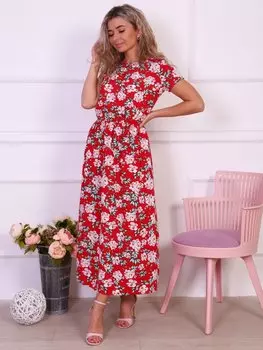 Платье штапельное Йена (красное)