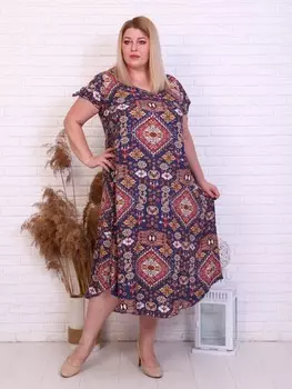 Платье штапельное Камелия (синее) от