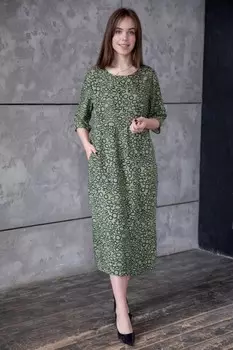 Платье штапельное Кармелина (зеленое) рр