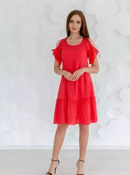 Платье штапельное Микелла (красное)