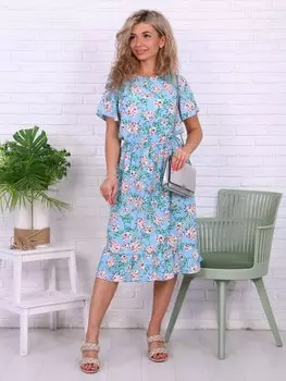 Платье штапельное Налиа (голубое)