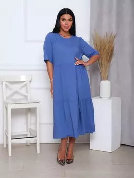 Платье штапельное Перузия (голубое)