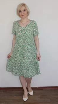 Платье штапельное Рикша (зеленое)