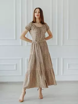 Платье штапельное Шарм (бежевое)