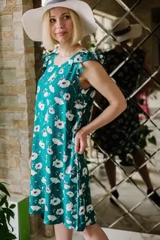 Платье штапельное Терезия (зеленое)