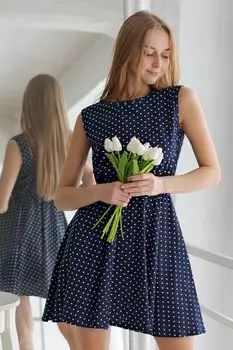 Платье трикотажное Ада (синее) рр