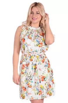 Платье трикотажное Адерин (букеты)