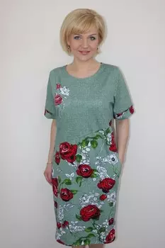 Платье трикотажное Адонсия (зеленое)