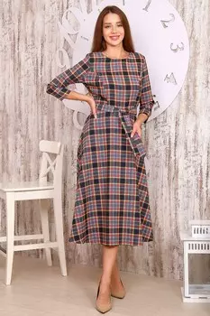 Платье трикотажное Афра (клетчатое)