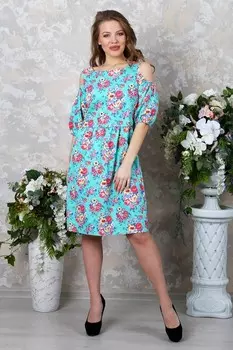 Платье трикотажное Агава (бирюзовое)