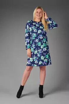 Платье трикотажное Аминта (зеленые цветы)