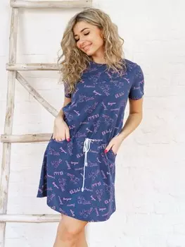 Платье трикотажное Анстей (индиго)