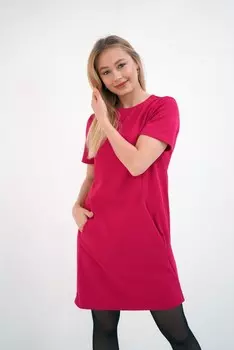 Платье трикотажное Антония (малиновое)
