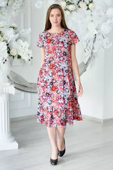 Платье трикотажное Арсэлия (красно-серое) рр