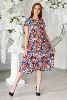 Платье трикотажное Арсэлия (красно-синее)