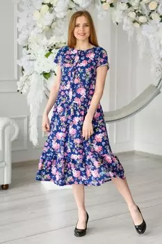 Платье трикотажное Арсэлия (розовые розы)