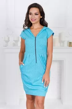 Платье трикотажное Ашлая (бирюзовое)