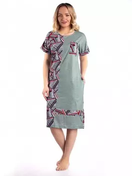 Платье трикотажное Авангард (геометрия оливковая)