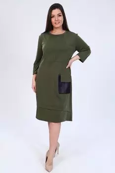 Платье трикотажное Авиэтта (хаки)