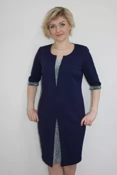 Платье трикотажное Азера (серебристая вставка) рр