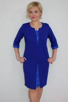 Платье трикотажное Азера (синее) рр2