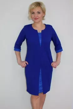 Платье трикотажное Азера (синее) рр