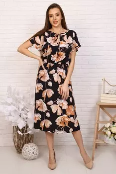 Платье трикотажное Азур (тюльпаны)