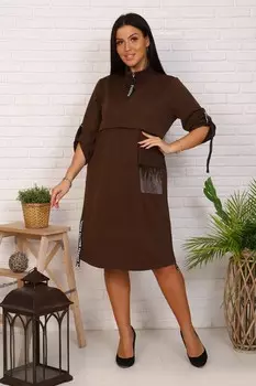 Платье трикотажное Барнаби (коричневое)