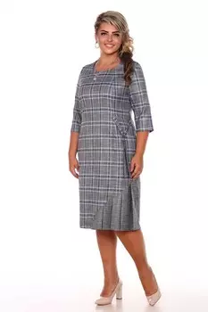 Платье трикотажное Бельмари (голубая клетка)
