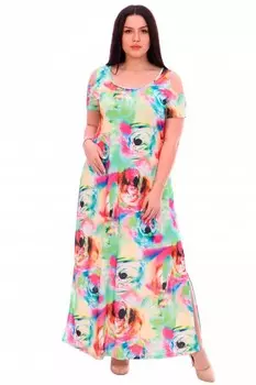 Платье трикотажное Бенефис (зеленое)