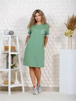 Платье трикотажное Бонфилия (оливковое) рр