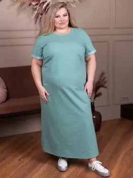 Платье трикотажное Бригантия (оливковое)