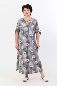 Платье трикотажное Бронислава (цветы)
